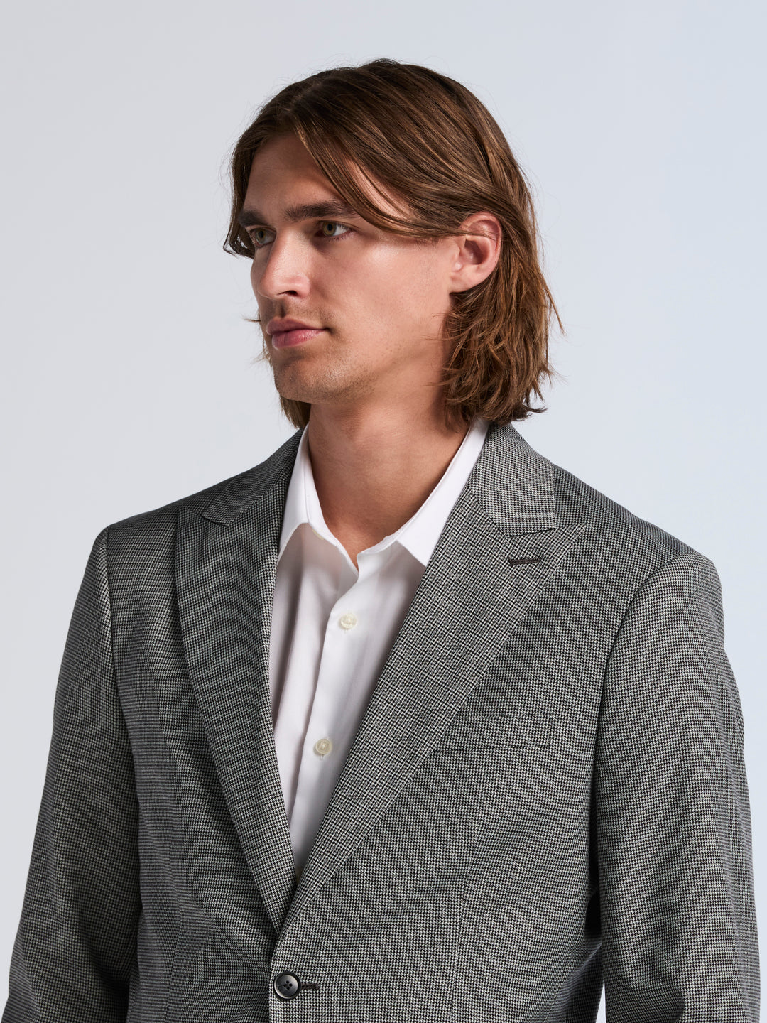 Slim Fit Houndstooth Suit Jacket
