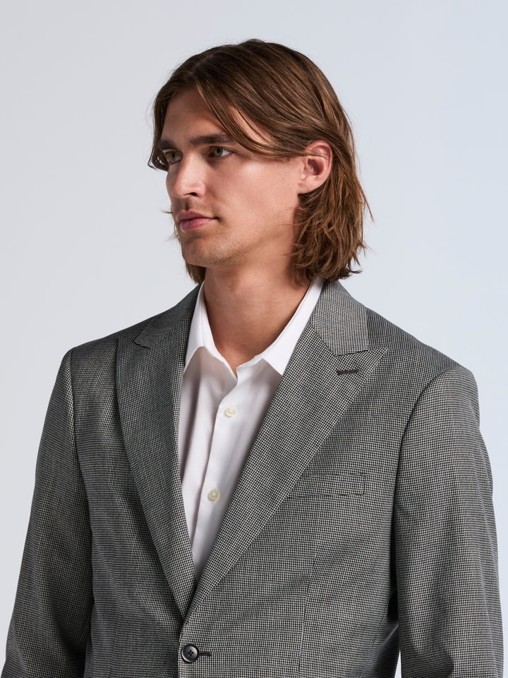 Slim Fit Houndstooth Suit Jacket