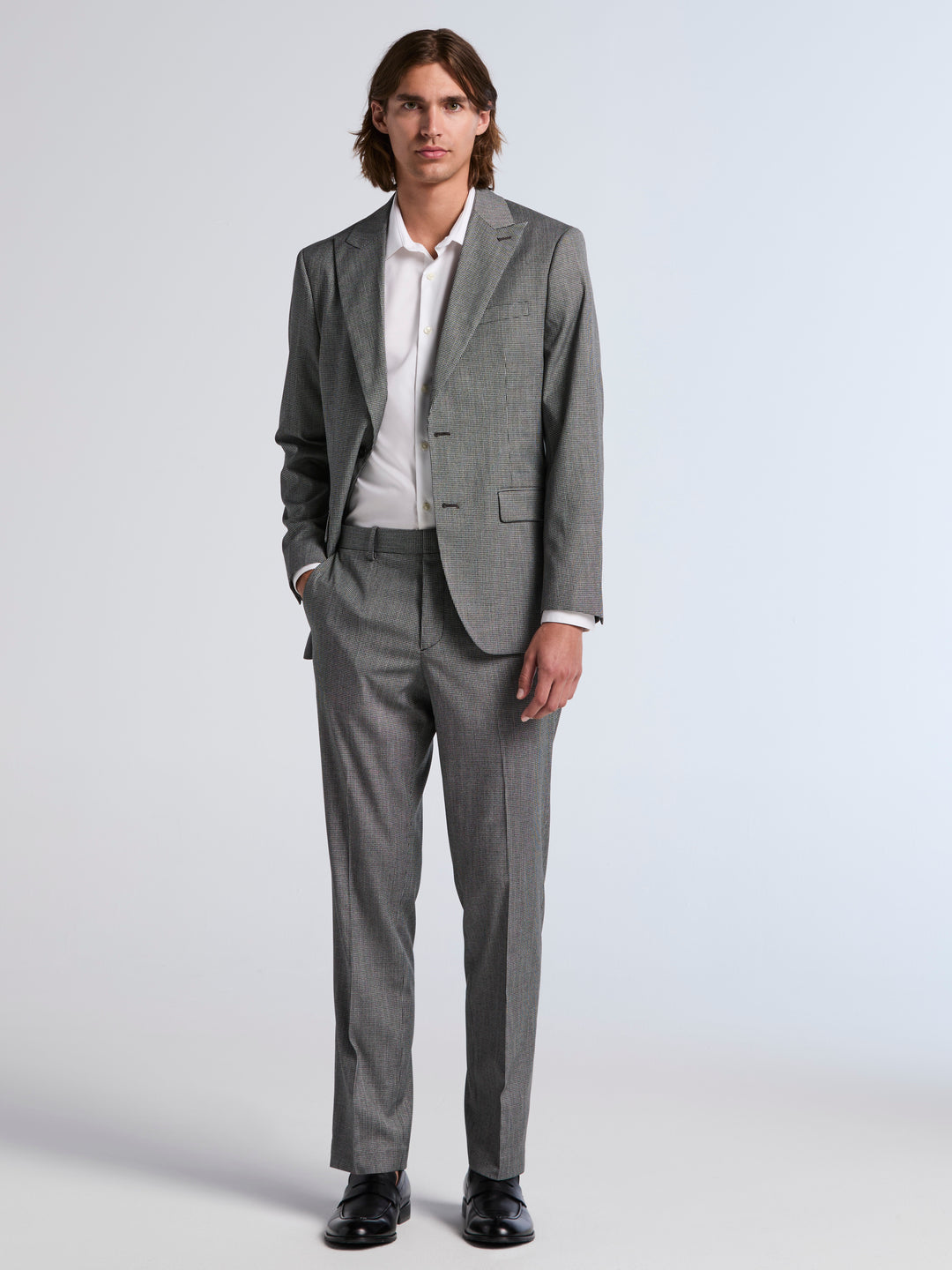 Slim Fit Houndstooth Suit Jacket