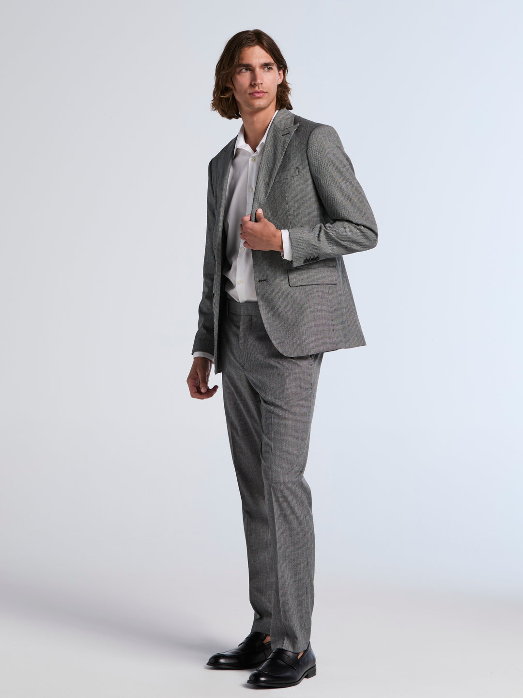 Slim Fit Houndstooth Suit Jacket