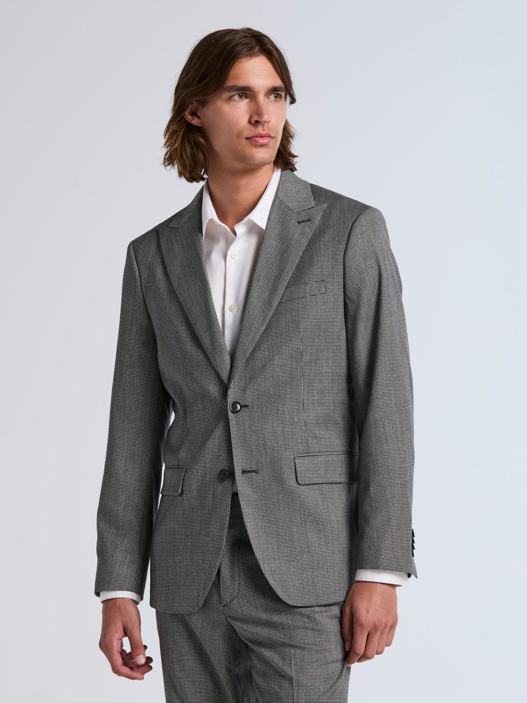 Slim Fit Houndstooth Suit Jacket