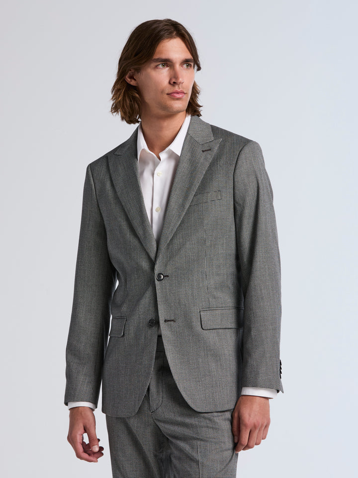 Slim Fit Houndstooth Suit Jacket
