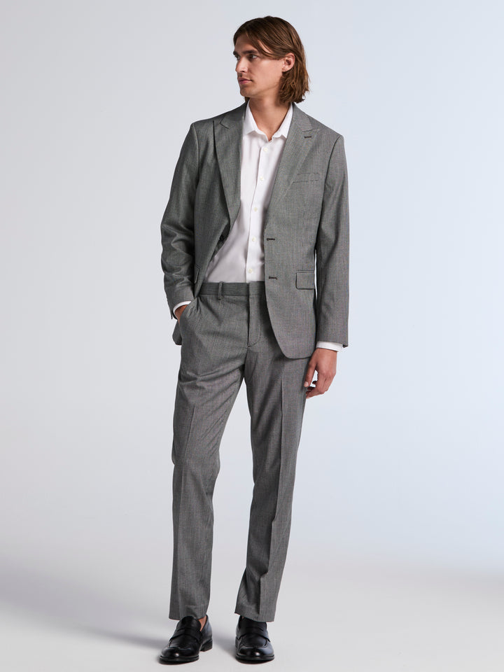 Houndstooth Slim Fit Suit Pants (Charcoal) 