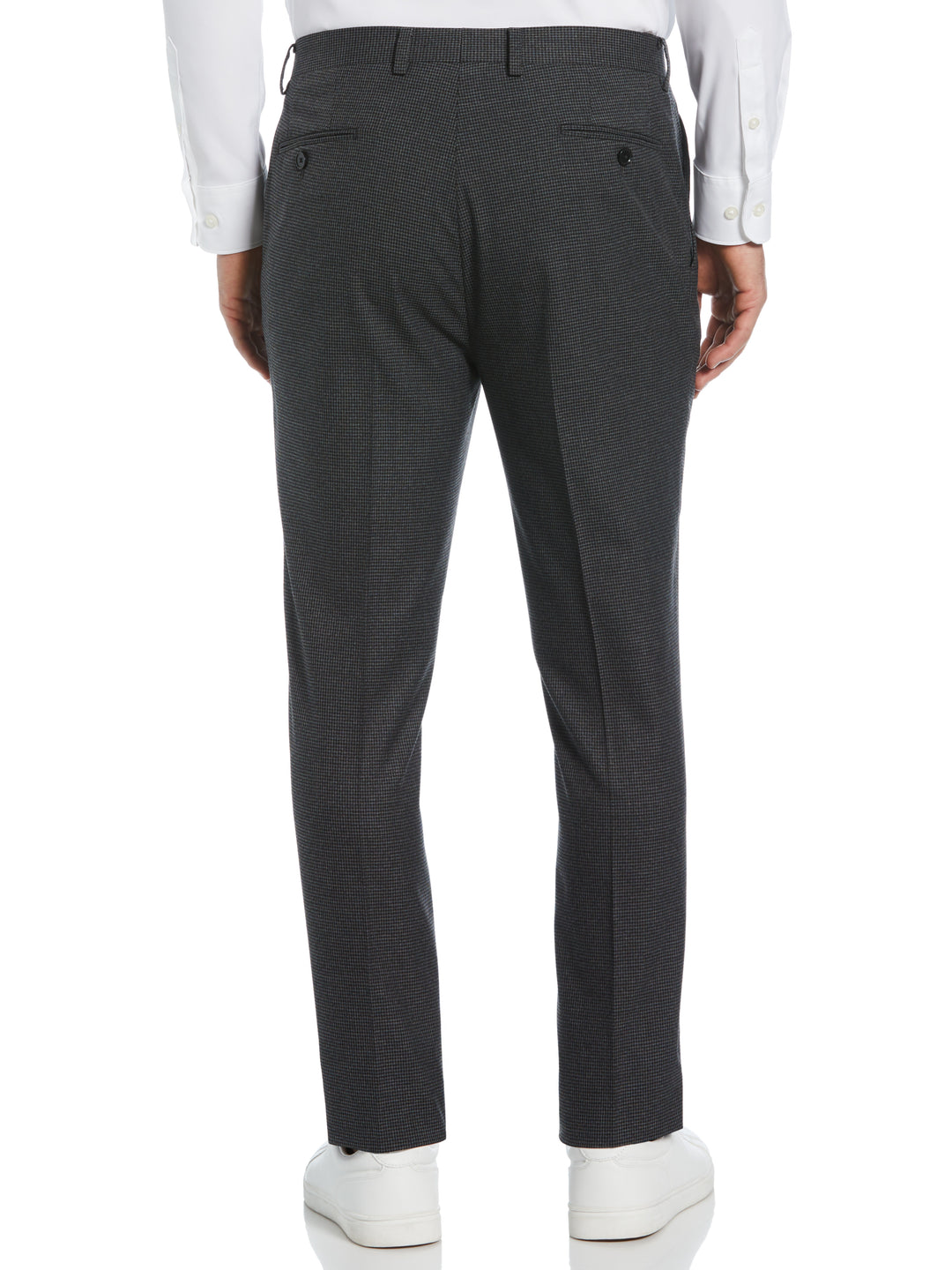 Slim Fit Houndstooth Suit Pant (Dark Charcoal) 