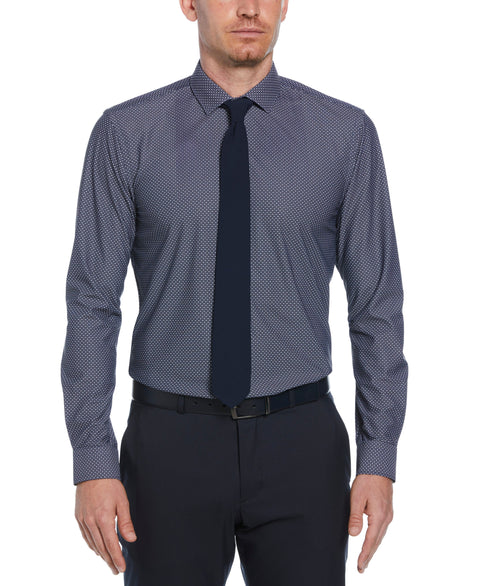 Knit Black and White Dot Shirt (Navy) 