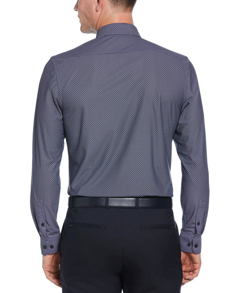 Knit Black and White Dot Shirt (Navy) 