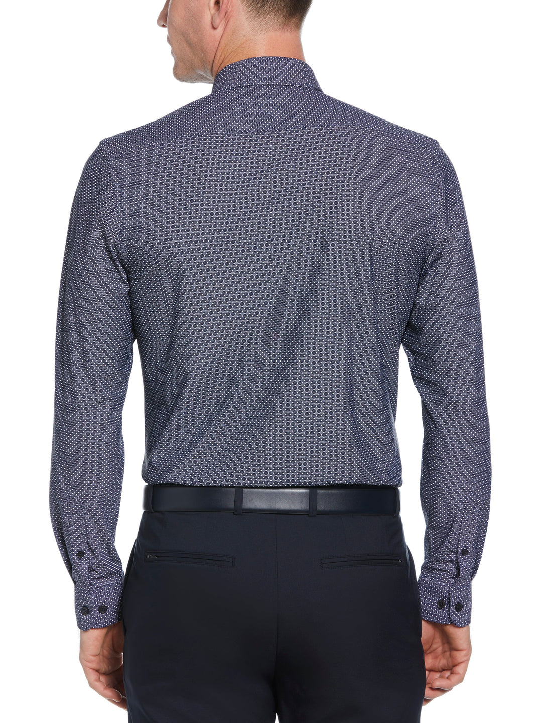 Slim Fit Knit Black and White Dot Dress Shirt Perry Ellis Slim Fit Knit Black and White Dot Dress Shirt Perry Ellis