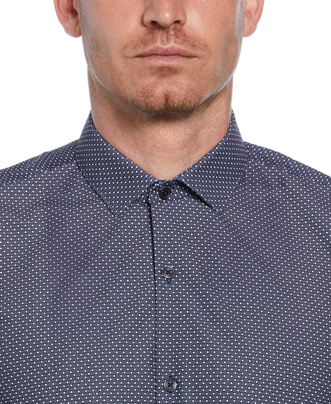 Knit Black and White Dot Shirt (Navy) 