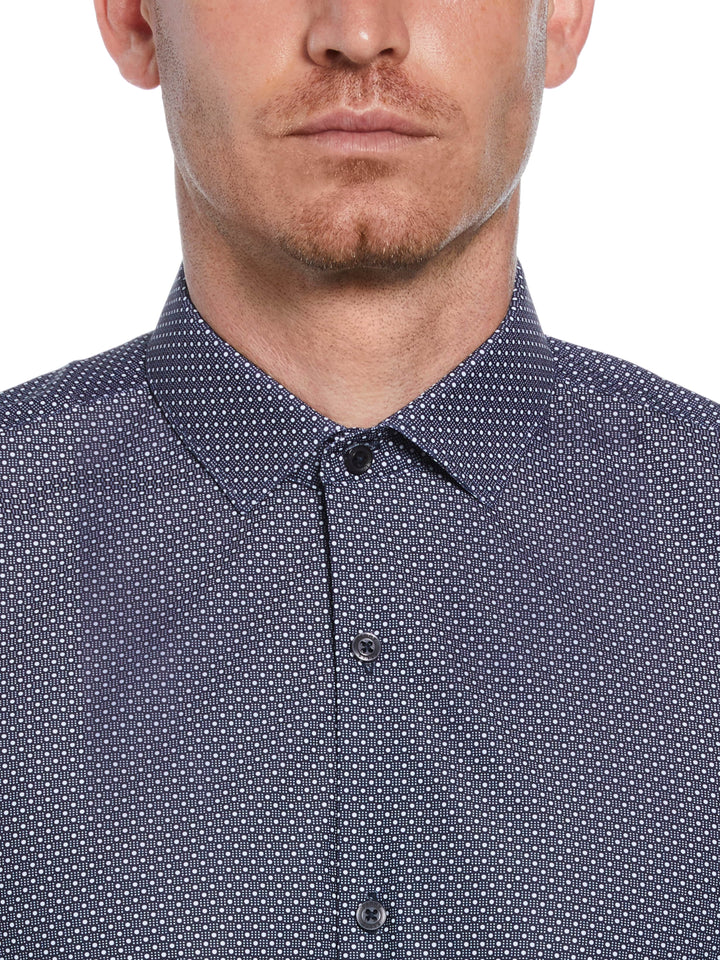 Knit Black and White Dot Shirt (Navy) 