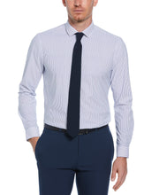 Knit Black and White Thin Stripe Shirt (White) 