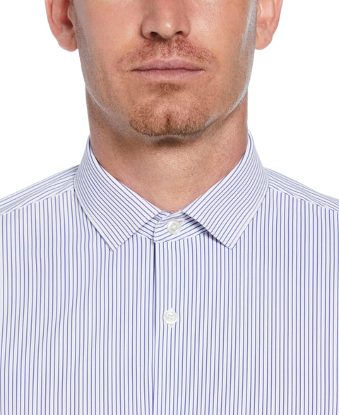 Knit Black and White Thin Stripe Shirt (White) 