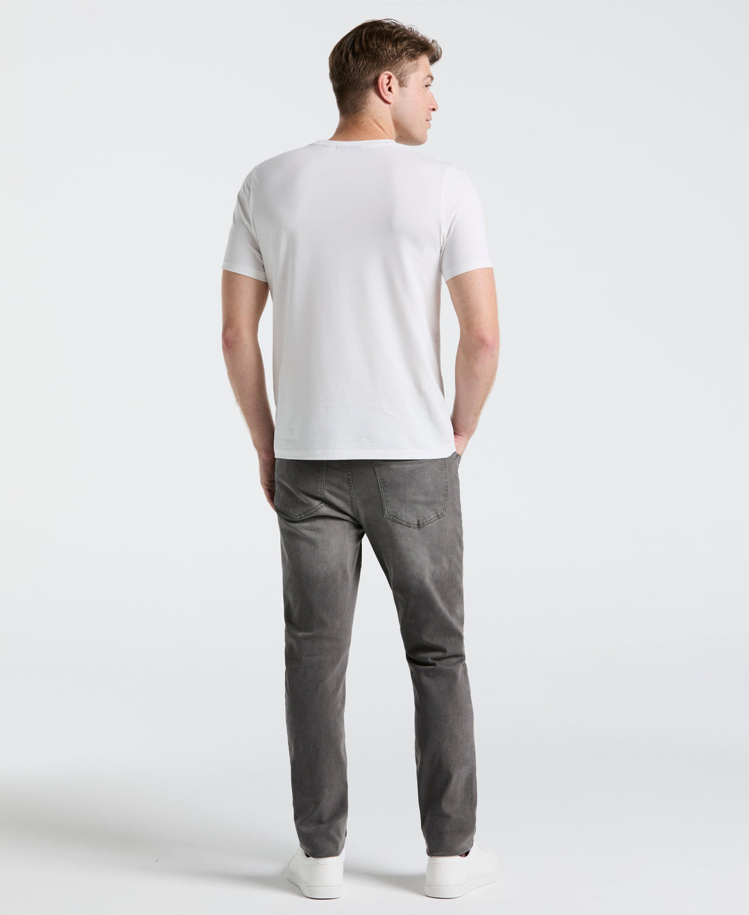 Slim Fit Light Wash Grey 5-Pocket Denim Pant (Light Grey) 