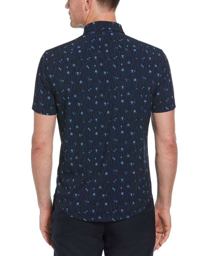 Line Floral Print Shirt (Dark Sapphire) 