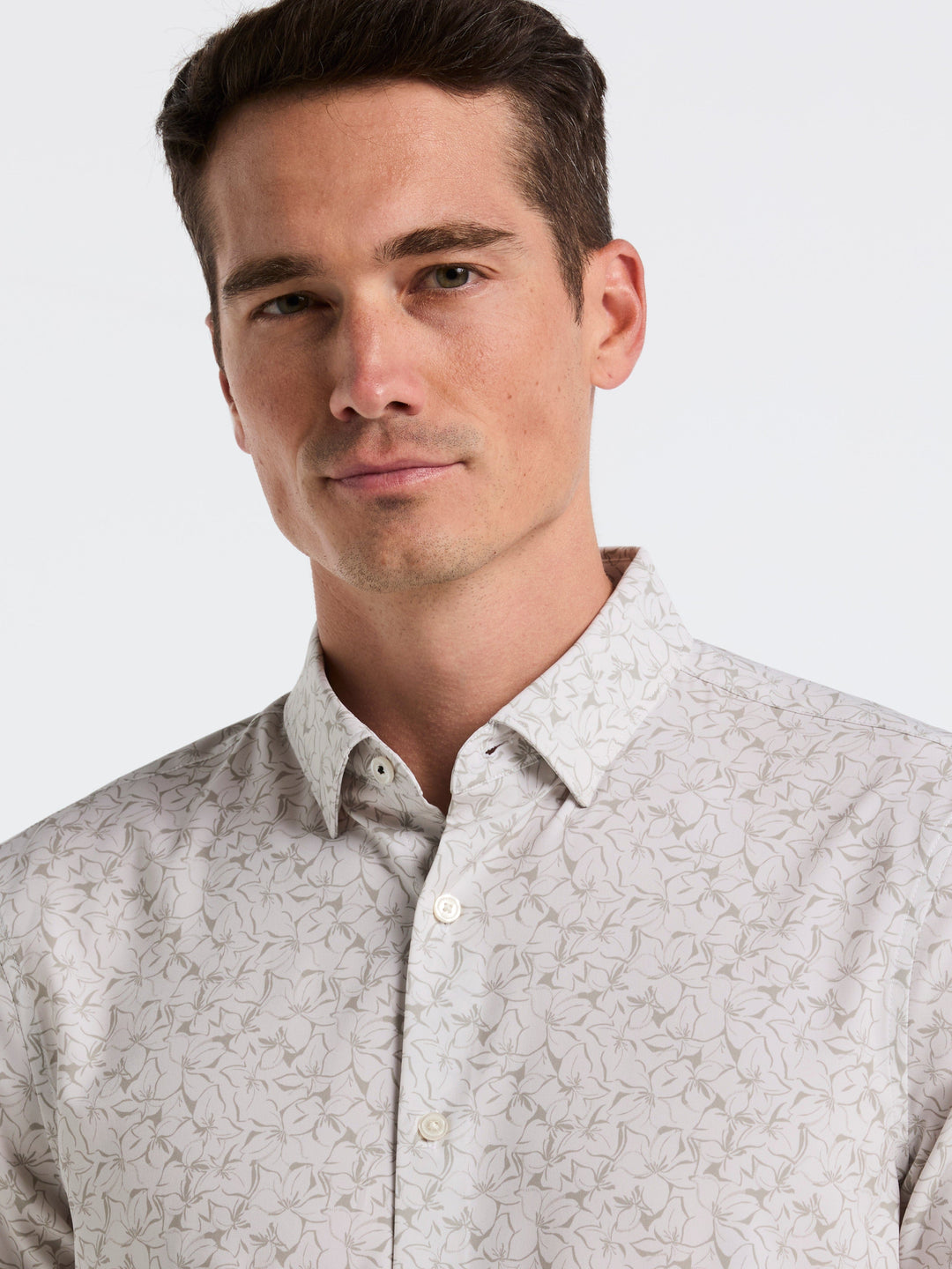 Slim Fit Linear Floral Shirt (London Fog) 