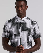 Slim Fit Linear Geo Print Shirt (Bright White) 