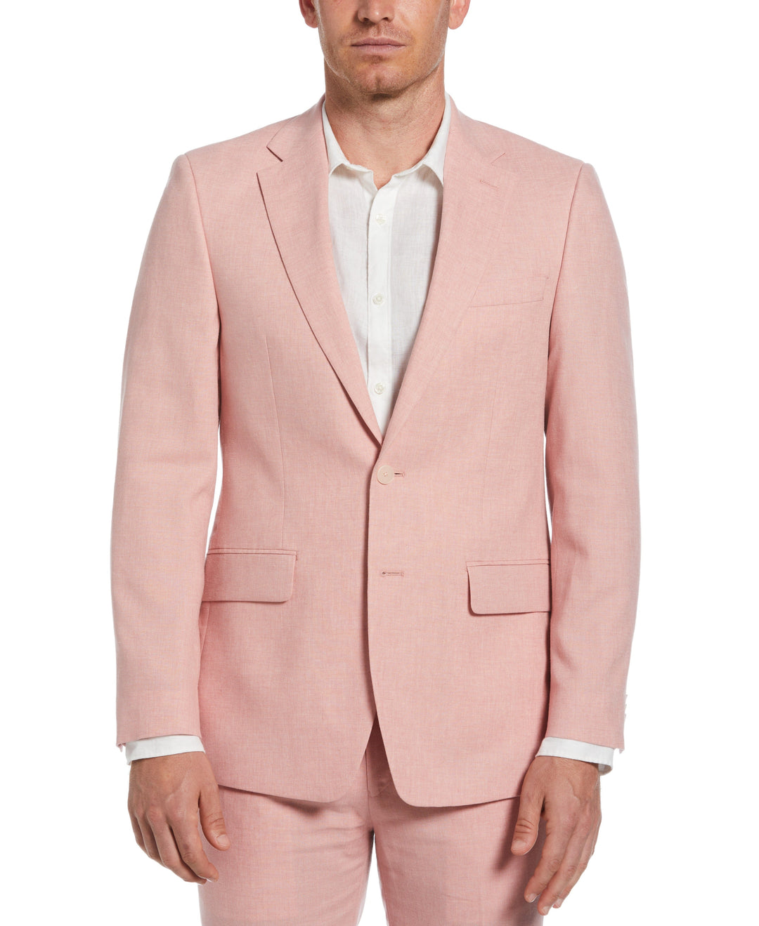 Pink Linen Blend Suit Jacket (Pink) 