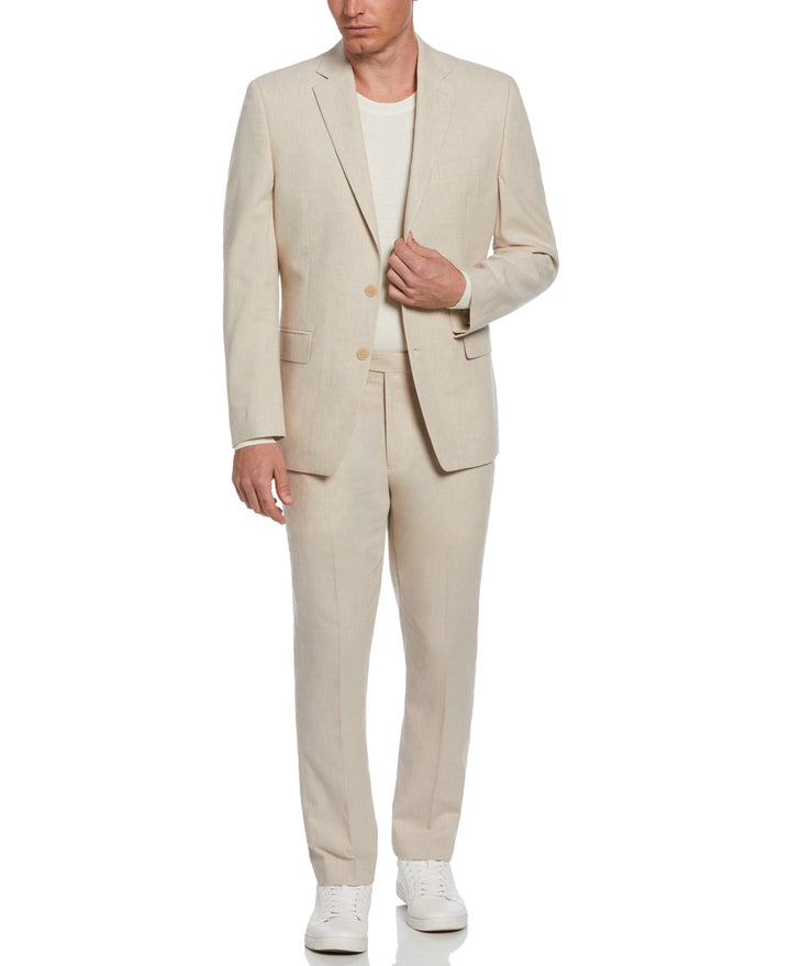 Slim Fit Light Tan Linen Suit Jacket (Light Tan) 
