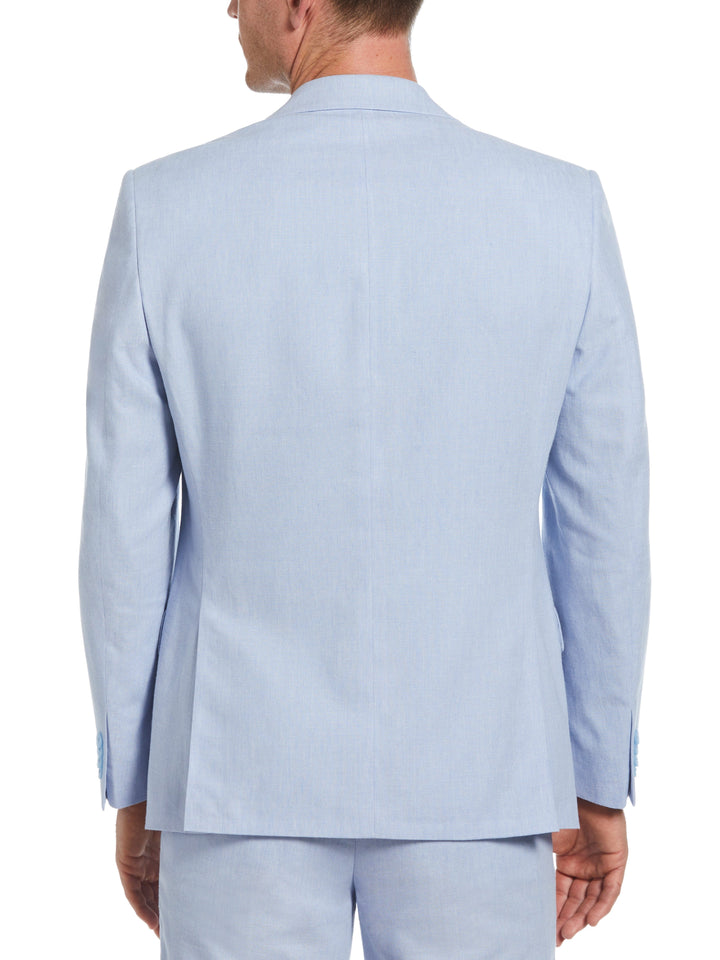 Blue Linen Blend Suit Jacket (Light Blue) 