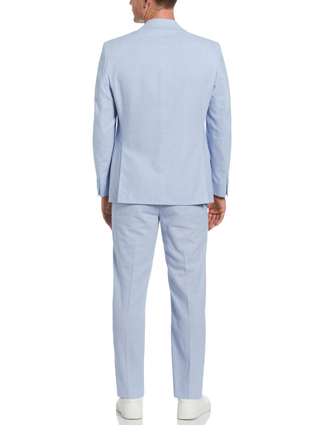 Blue Linen Blend Suit Jacket (Light Blue) 