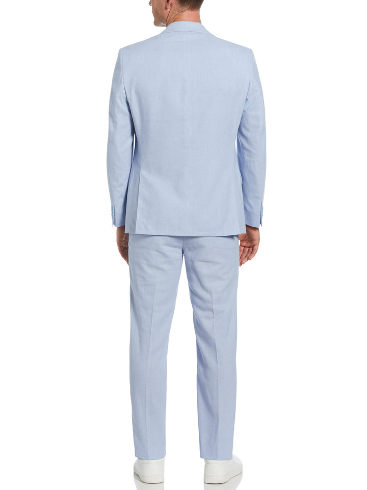 Blue Linen Blend Suit Jacket (Light Blue) 