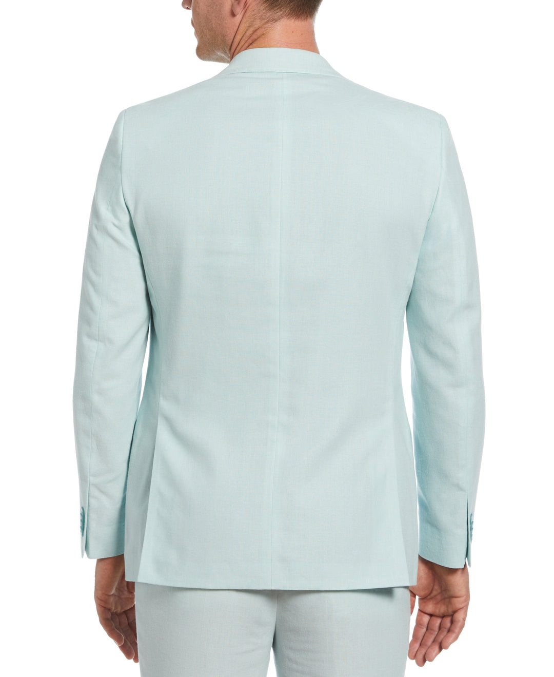 Green Linen Blend Suit Jacket (Light Green) 