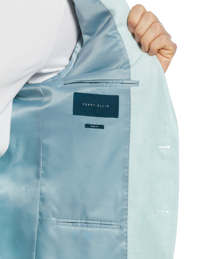 Green Linen Blend Suit Jacket (Light Green) 