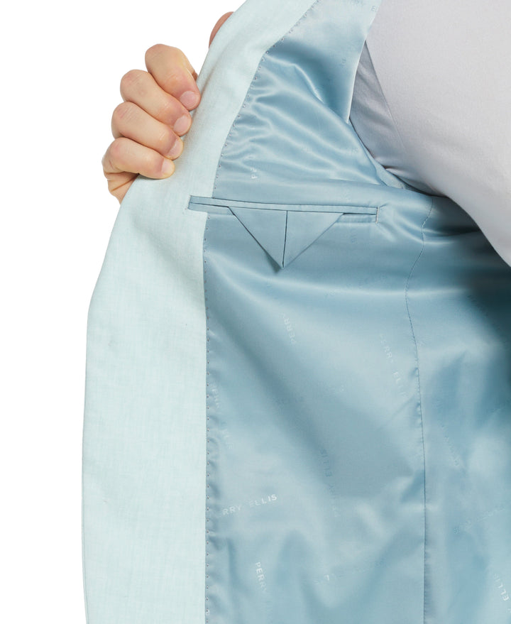 Green Linen Blend Suit Jacket (Light Green) 