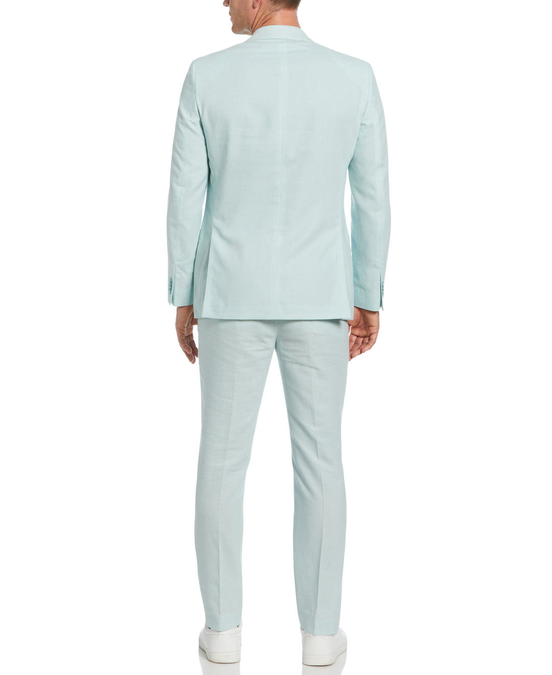 Green Linen Blend Suit Jacket (Light Green) 