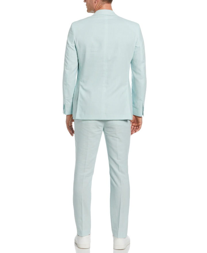 Green Linen Blend Suit Jacket (Light Green) 