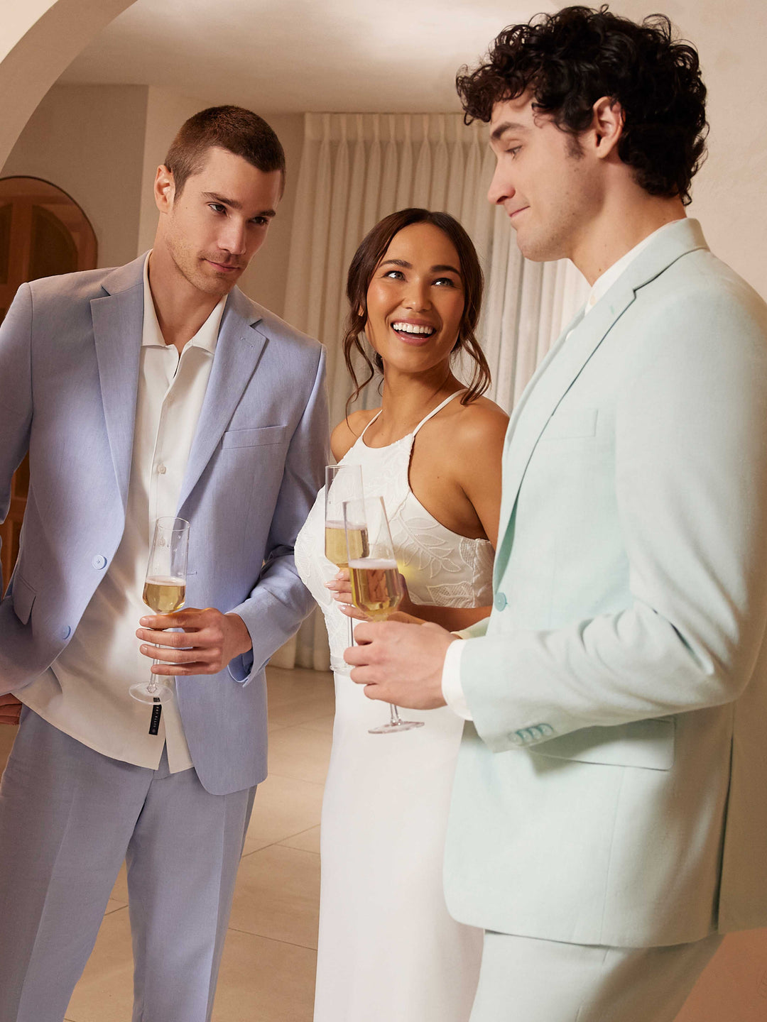 Slim Fit Linen Blend Suit Jacket