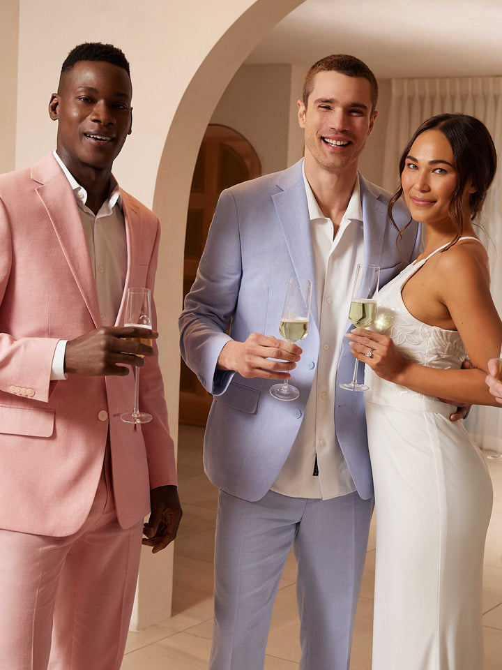 Pink linen jacket mens on sale