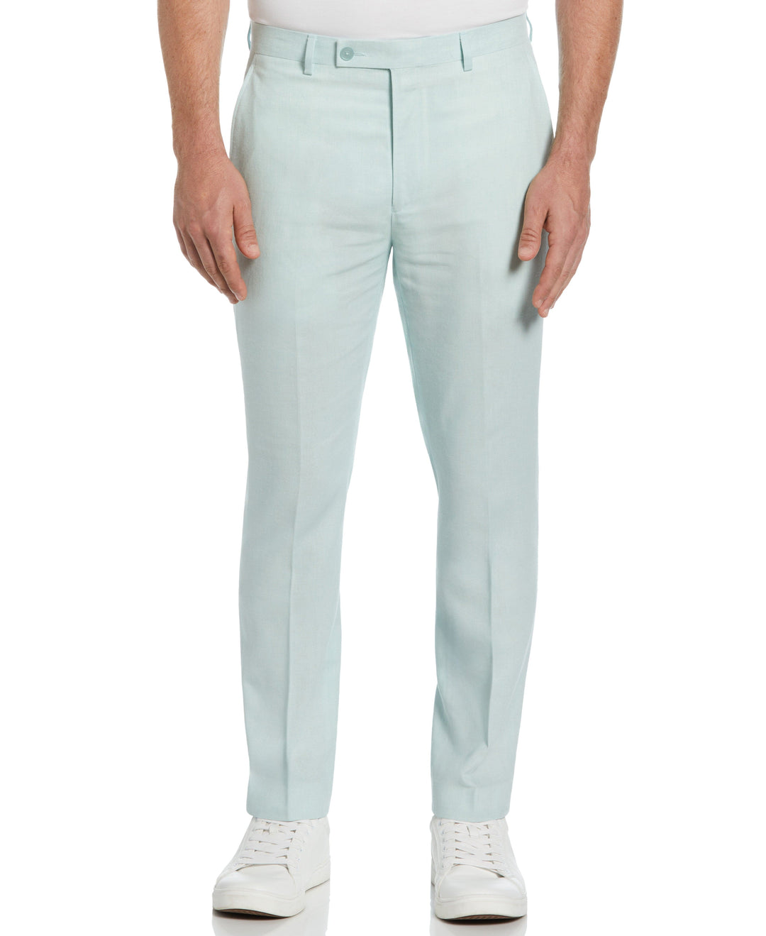 Green Linen Blend Suit Pant (Light Green) 