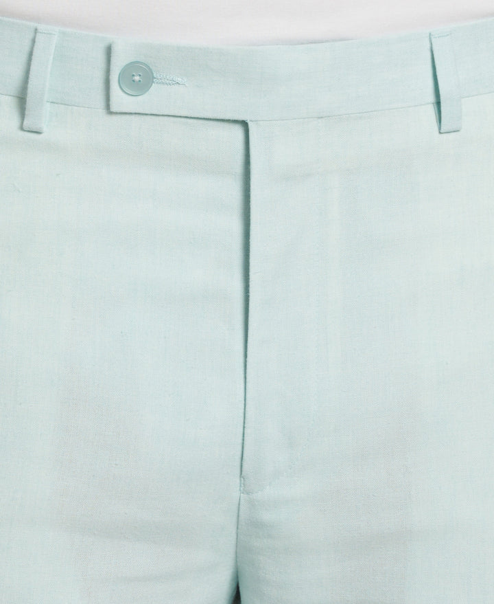 Green Linen Blend Suit Pant (Light Green) 