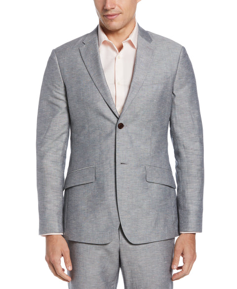 Slim Fit Linen Suit Jacket (Hazy Blue) 