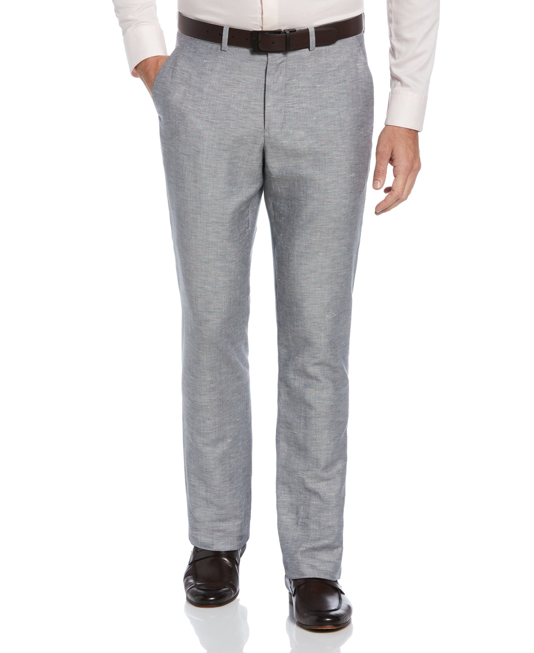 Slim Fit Linen Blend Suit Pant (Hazy Blue) 