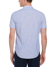Linen-Like Thin Stripe Print Shirt (Lt. Blue) 