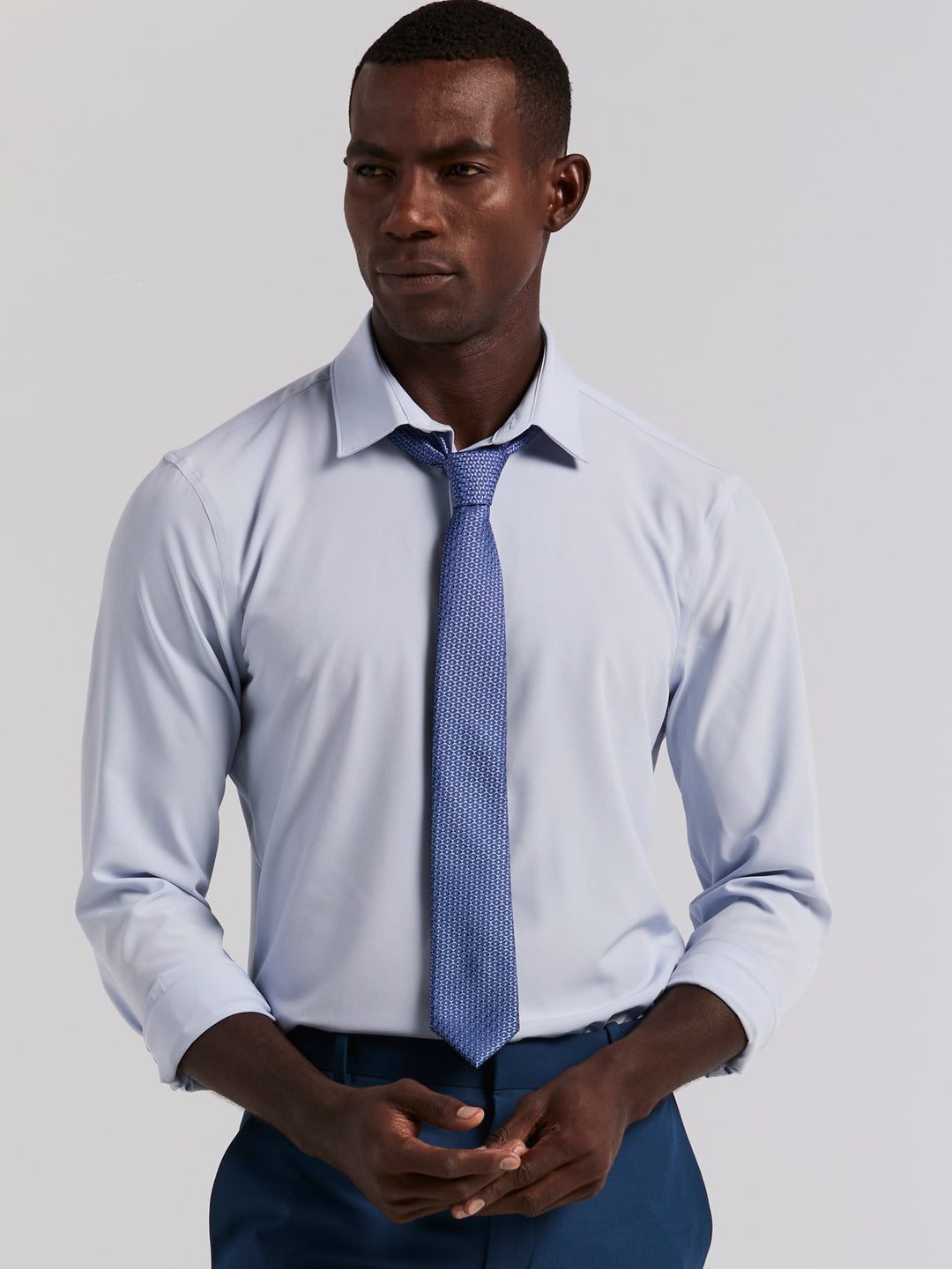 Slim Fit Tech Solid Total Stretch Dress Shirt (Kentucky Blue) 