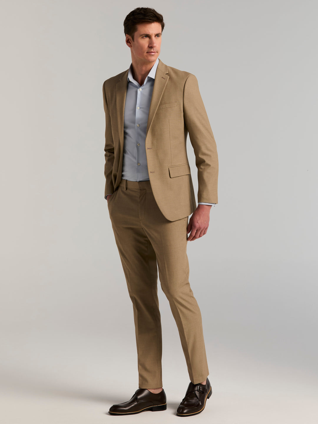 Dobby Louis Slim Fit Suit Jacket (Lead Gray) 