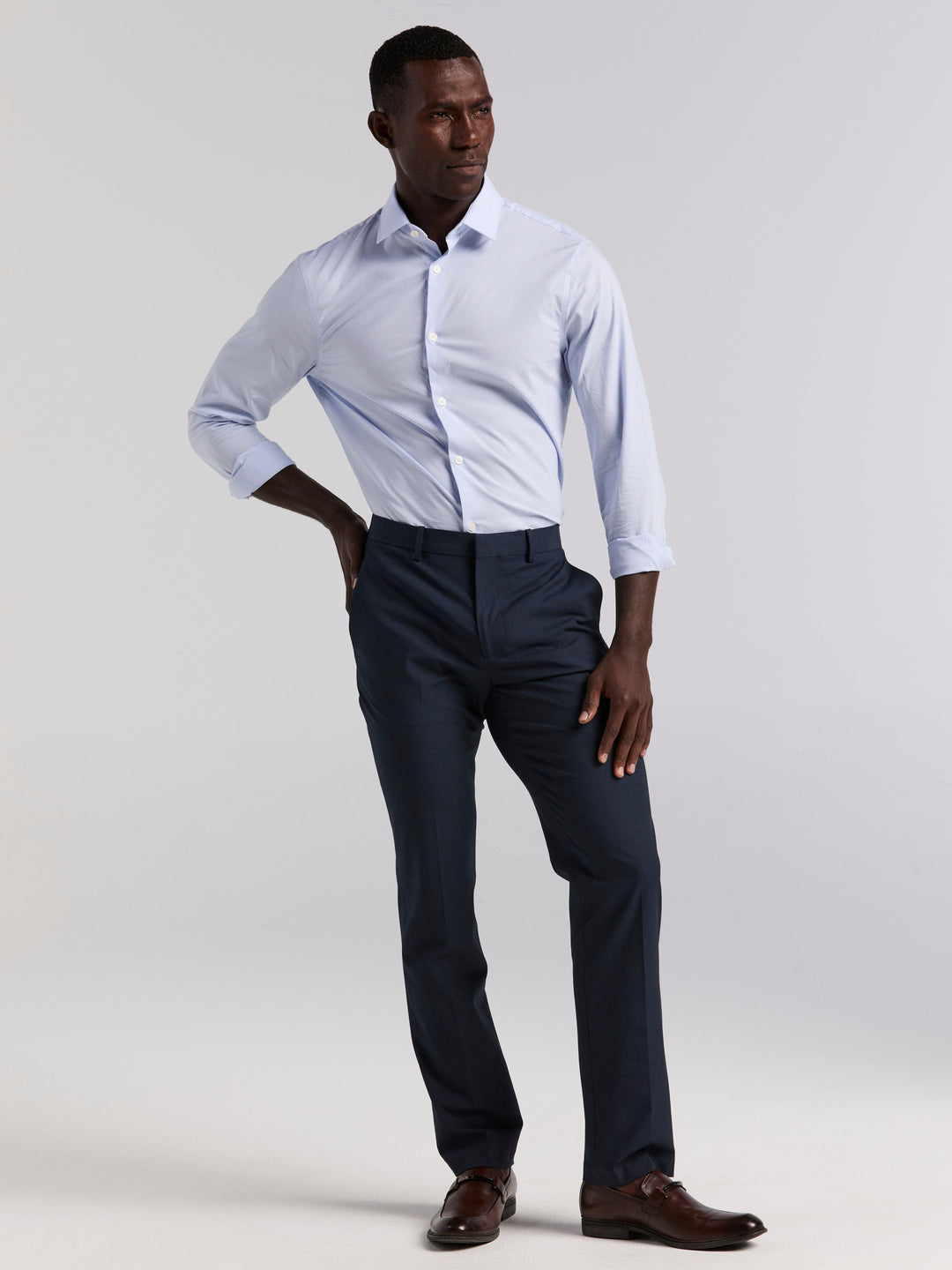Dobby Louis Slim Fit Suit Pants (Total Eclipse) 