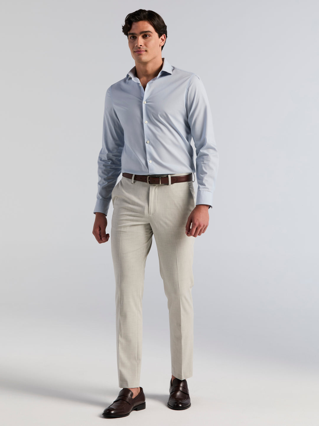 Dobby Louis Slim Fit Suit Pants (Stone Heather) 