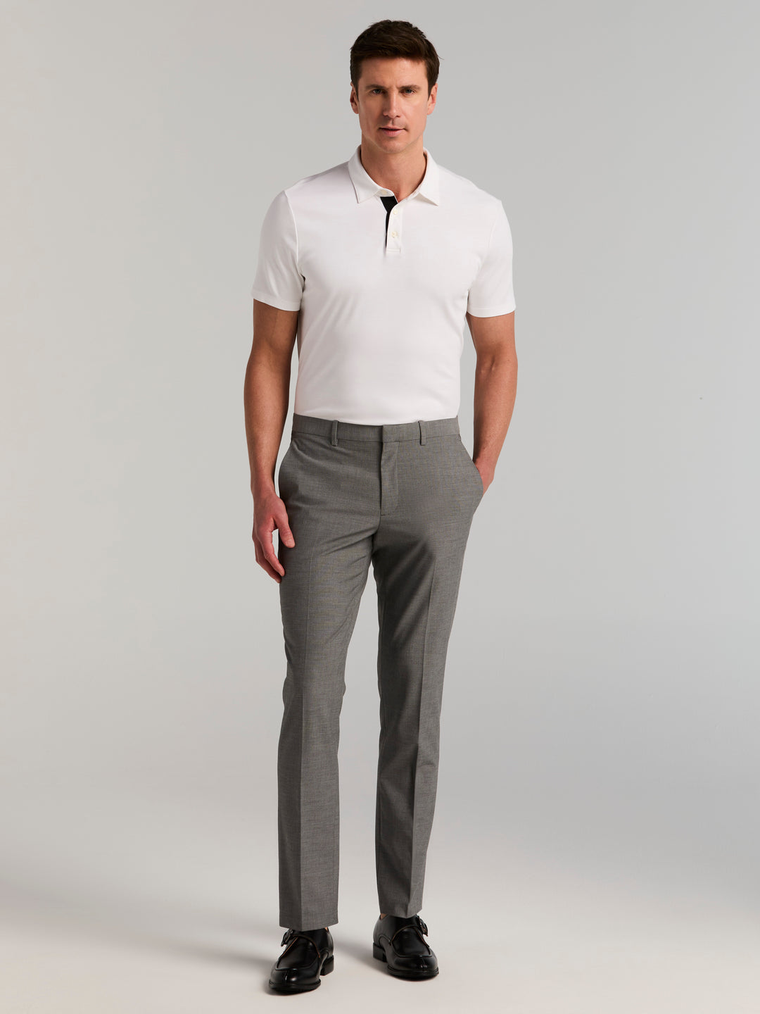 Dobby Louis Slim Fit Suit Pants (Sharkskin) 