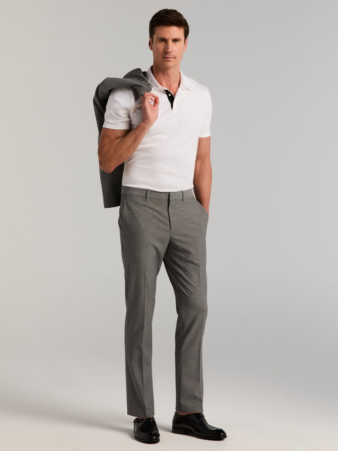Dobby Louis Slim Fit Suit Pants (Sharkskin) 