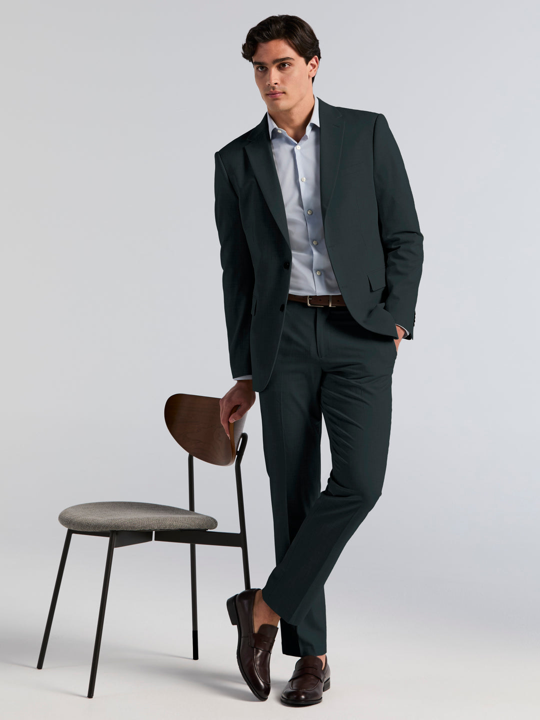 Dobby Louis Slim Fit Suit Pants (Pine) 