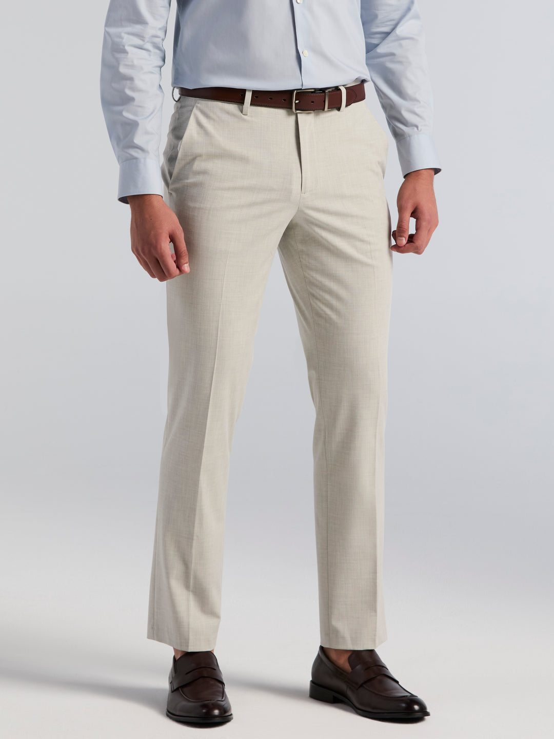 Dobby Louis Slim Fit Suit Pants (Stone Heather) 