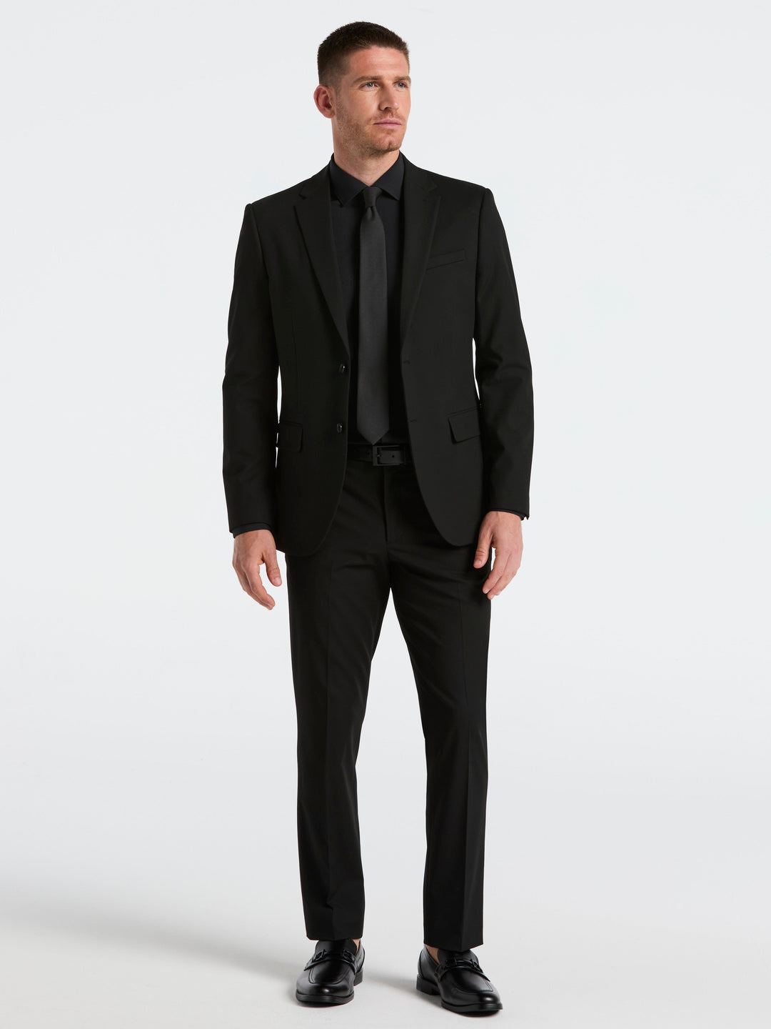 Dobby Louis Slim Fit Suit Pants (Black) 