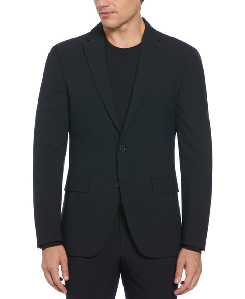 Slim Fit Micro Textured Suit Jacket (Dark Sapphire) 