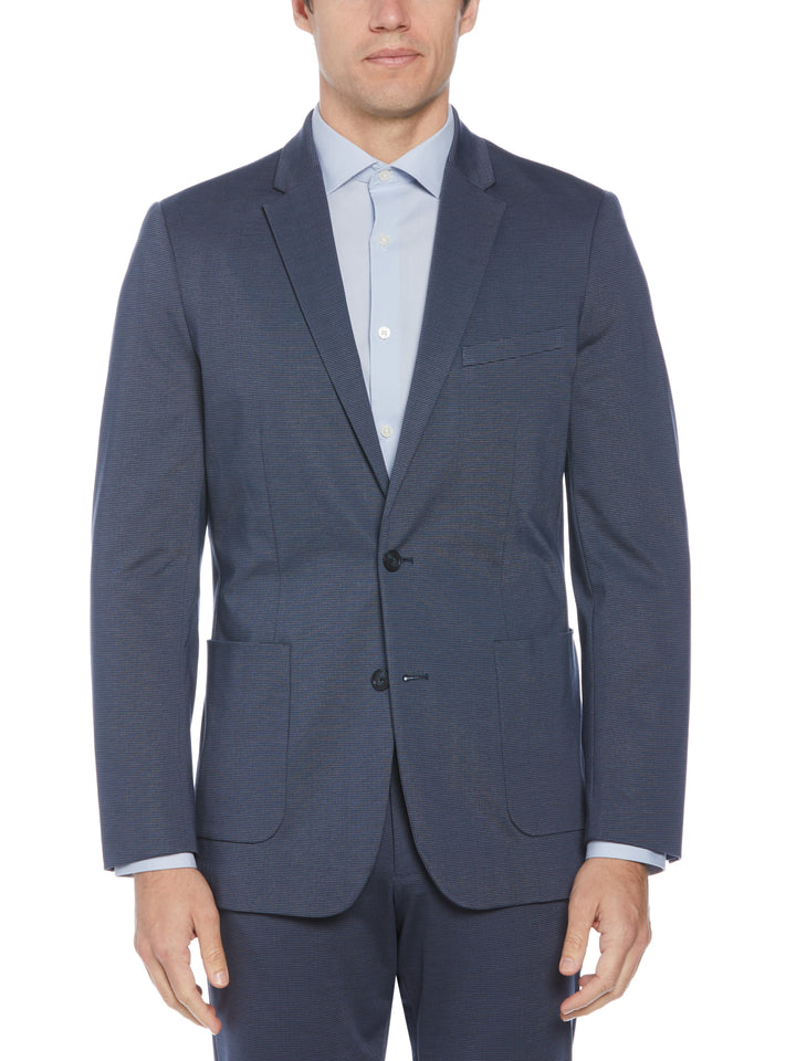 Slim Fit Microgrid Knit Suit Jacket (Medium Navy) 