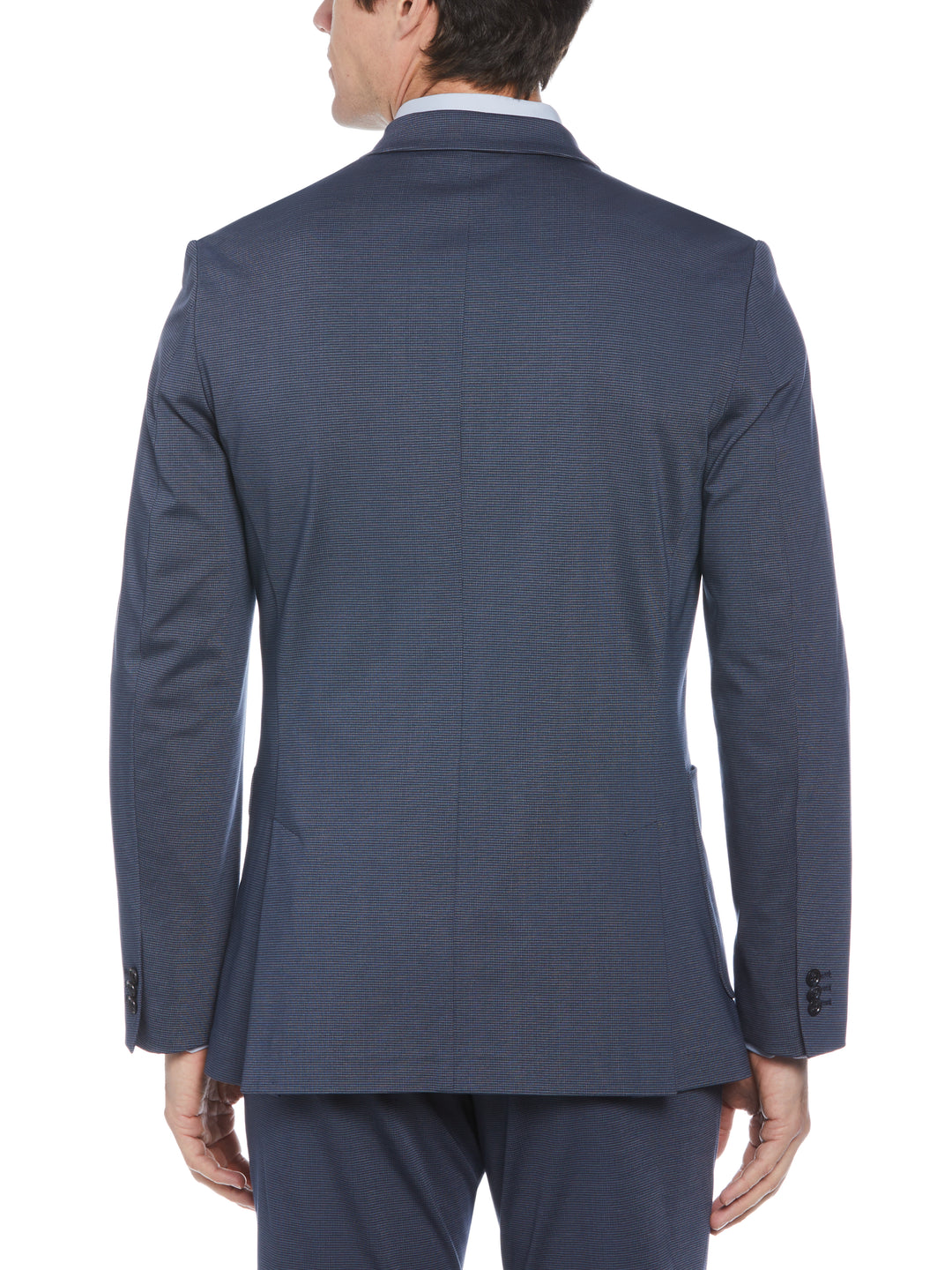 Slim Fit Microgrid Knit Suit Jacket (Medium Navy) 