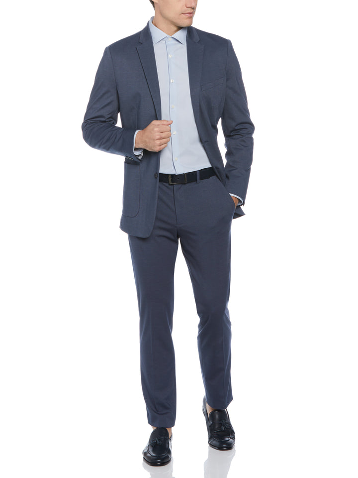 Slim Fit Microgrid Knit Suit Jacket (Medium Navy) 