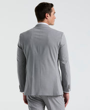 Slim Fit Mini Grid Pattern Suit Jacket (Grey) 